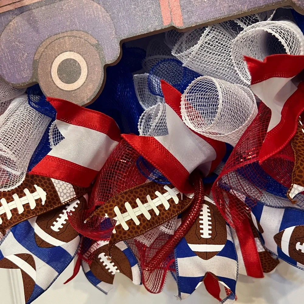 Buffalo Bills custom football wreath